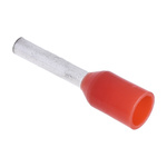 RS PRO Insulated Crimp Bootlace Ferrule, 8mm Pin Length, 1.7mm Pin Diameter, 1mm² Wire Size, Red