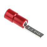 RS PRO Insulated Crimp Blade Terminal 11mm Blade Length, 0.5mm² to 1.5mm², 22AWG to 16AWG, Red