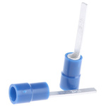 RS PRO Insulated Crimp Blade Terminal 18mm Blade Length, 1.5mm² to 2.5mm², 16AWG to 14AWG, Blue