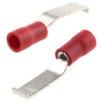 RS PRO Hooked Insulated Crimp Blade Terminal 16.8mm Blade Length, 0.5mm² to 1.5mm², 22AWG to 16AWG, Red