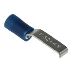 RS PRO Hooked Insulated Crimp Blade Terminal 16.8mm Blade Length, 1.5mm² to 2.5mm², 16AWG to 14AWG, Blue