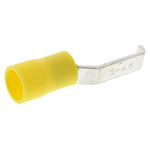 RS PRO Hooked Insulated Crimp Blade Terminal 17.2mm Blade Length, 4mm² to 6mm², 12AWG to 10AWG, Yellow