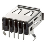 TE Connectivity Right Angle, Through Hole, Socket Type A 2.0 USB Connector
