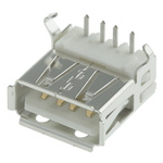 TE Connectivity Right Angle, Through Hole, Socket Type A 2.0 USB Connector