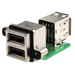 Amphenol ICC Right Angle, Through Hole, Socket Type A USB Connector