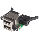 Amphenol ICC Right Angle, Through Hole, Socket Type A USB Connector