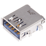Wurth Elektronik Right Angle, Through Hole, Socket Type A 3.0 USB Connector