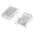 Amphenol ICC Right Angle, Through Hole, Socket Type A 2.0 USB Connector