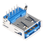 TE Connectivity Right Angle, Through Hole, Socket Type A 3.0 USB Connector
