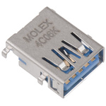 Molex Right Angle, Through Hole, Socket Type A 3.0 USB Connector
