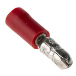 RS PRO Insulated Male Crimp Bullet Connector, 0.5mm² to 1.5mm², 22AWG to 16AWG, 4.3mm Bullet diameter, Red