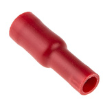 RS PRO Insulated Female Crimp Bullet Connector, 0.5mm² to 1.5mm², 22AWG to 16AWG, 4mm Bullet diameter, Red
