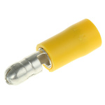 RS PRO Insulated Male Crimp Bullet Connector, 2.5mm² to 6mm², 12AWG to 10AWG, 5mm Bullet diameter, Yellow
