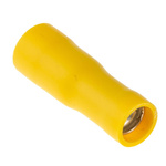 RS PRO Insulated Female Crimp Bullet Connector, 2.5mm² to 6mm², 12AWG to 10AWG, 5mm Bullet diameter, Yellow