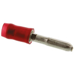 TE Connectivity, PIDG Insulated Male Crimp Bullet Connector, 0.5mm² to 1mm², 20AWG to 15AWG, 3mm Bullet diameter, Red