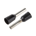 JST, FTR Insulated Crimp Bootlace Ferrule, 8mm Pin Length, 1.7mm Pin Diameter, 1.5mm² Wire Size, Black