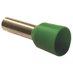 JST, FWE Insulated Crimp Bootlace Ferrule, 12mm Pin Length, 3.5mm Pin Diameter, 6mm² Wire Size, Green