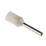 JST, GTR Insulated Crimp Bootlace Ferrule, 8mm Pin Length, 1.2mm Pin Diameter, 0.75mm² Wire Size, White
