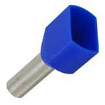 JST, TWE Insulated Crimp Bootlace Ferrule, 9mm Pin Length, 2.9mm Pin Diameter, 2 x 2.5mm² Wire Size, Blue
