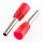 Legrand, Starfix Insulated Crimp Bootlace Ferrule, 8mm Pin Length, 1.7mm Pin Diameter, 1mm² Wire Size, Red