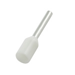 RS PRO Insulated Crimp Bootlace Ferrule, 12mm Pin Length, 1.3mm Pin Diameter, 0.5mm² Wire Size, White