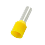 RS PRO Insulated Crimp Bootlace Ferrule, 10mm Pin Length, 1.7mm Pin Diameter, 1mm² Wire Size, Yellow