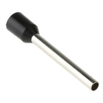 RS PRO Insulated Crimp Bootlace Ferrule, 18mm Pin Length, 2mm Pin Diameter, 1.5mm² Wire Size, Black