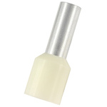 RS PRO Insulated Crimp Bootlace Ferrule, 12mm Pin Length, 4.9mm Pin Diameter, 10mm² Wire Size, Ivory