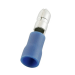 RS PRO Insulated Male Crimp Bullet Connector, 1.5mm² to 2.5mm², 16AWG to 14AWG, 4mm Bullet diameter, Blue