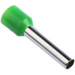 RS PRO Insulated Crimp Bootlace Ferrule, 18mm Pin Length, 3.9mm Pin Diameter, 6mm² Wire Size, Green