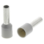 Schneider Electric, AZ5CE Insulated Crimp Bootlace Ferrule, 8.2mm Pin Length, 2.7mm Pin Diameter, 2.5mm² Wire Size, Grey
