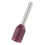 RS PRO Insulated Bootlace Ferrule, 6mm Pin Length, 1.1mm Pin Diameter, 0.25mm² Wire Size, Violet