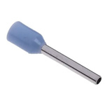 RS PRO Insulated Bootlace Ferrule, 8mm Pin Length, 1.1mm Pin Diameter, 0.25mm² Wire Size, Blue