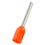 RS PRO Insulated Bootlace Ferrule, 10mm Pin Length, 1.3mm Pin Diameter, 0.5mm² Wire Size, Orange