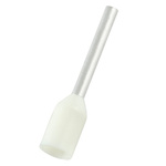 RS PRO Insulated Bootlace Ferrule, 10mm Pin Length, 1.3mm Pin Diameter, 0.5mm² Wire Size, White
