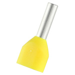 RS PRO Insulated Bootlace Ferrule, 8mm Pin Length, 1.7mm Pin Diameter, 1mm² Wire Size, Yellow