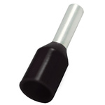 RS PRO Insulated Bootlace Ferrule, 6mm Pin Length, 2mm Pin Diameter, 1.5mm² Wire Size, Black
