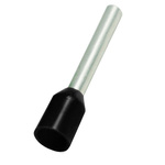 RS PRO Insulated Bootlace Ferrule, 12mm Pin Length, 2mm Pin Diameter, 1.5mm² Wire Size, Black