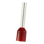 RS PRO Insulated Bootlace Ferrule, 12mm Pin Length, 2mm Pin Diameter, 1.5mm² Wire Size, Red