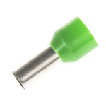 RS PRO Insulated Bootlace Ferrule, 12mm Pin Length, 6.2mm Pin Diameter, 16mm² Wire Size, Green