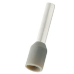 RS PRO Insulated Bootlace Ferrule, 12mm Pin Length, 2.5mm Pin Diameter, 2.5mm² Wire Size, Grey