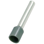 RS PRO Insulated Bootlace Ferrule, 18mm Pin Length, 2.6mm Pin Diameter, 2.5mm² Wire Size, Grey