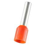 RS PRO Insulated Bootlace Ferrule, 8mm Pin Length, 3.2mm Pin Diameter, 4mm² Wire Size, Orange