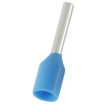 RS PRO Insulated Bootlace Ferrule, 8mm Pin Length, 1.5mm Pin Diameter, 0.75mm² Wire Size, Blue