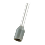 RS PRO Insulated Bootlace Ferrule, 10mm Pin Length, 1.5mm Pin Diameter, 0.75mm² Wire Size, Grey