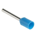 RS PRO Insulated Bootlace Ferrule, 12mm Pin Length, 1.5mm Pin Diameter, 0.75mm² Wire Size, Blue