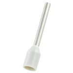 RS PRO Insulated Bootlace Ferrule, 12mm Pin Length, 1.5mm Pin Diameter, 0.75mm² Wire Size, White