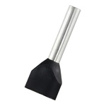 RS PRO Insulated Bootlace Ferrule, 12mm Pin Length, 2.6mm Pin Diameter, 2 x 1.5mm² Wire Size, Black