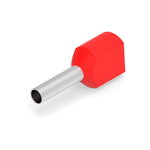 TE Connectivity, 966144 Insulated Ferrule, 8mm Pin Length, 1.95mm Pin Diameter, Red
