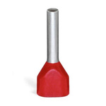 Wago, 216 Insulated Bootlace Ferrule, 12mm Pin Length, 2mm Pin Diameter, Red